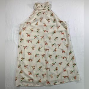 Lush Floral Cream Off White Floral Haulter‎ Top Dress ~ Size M